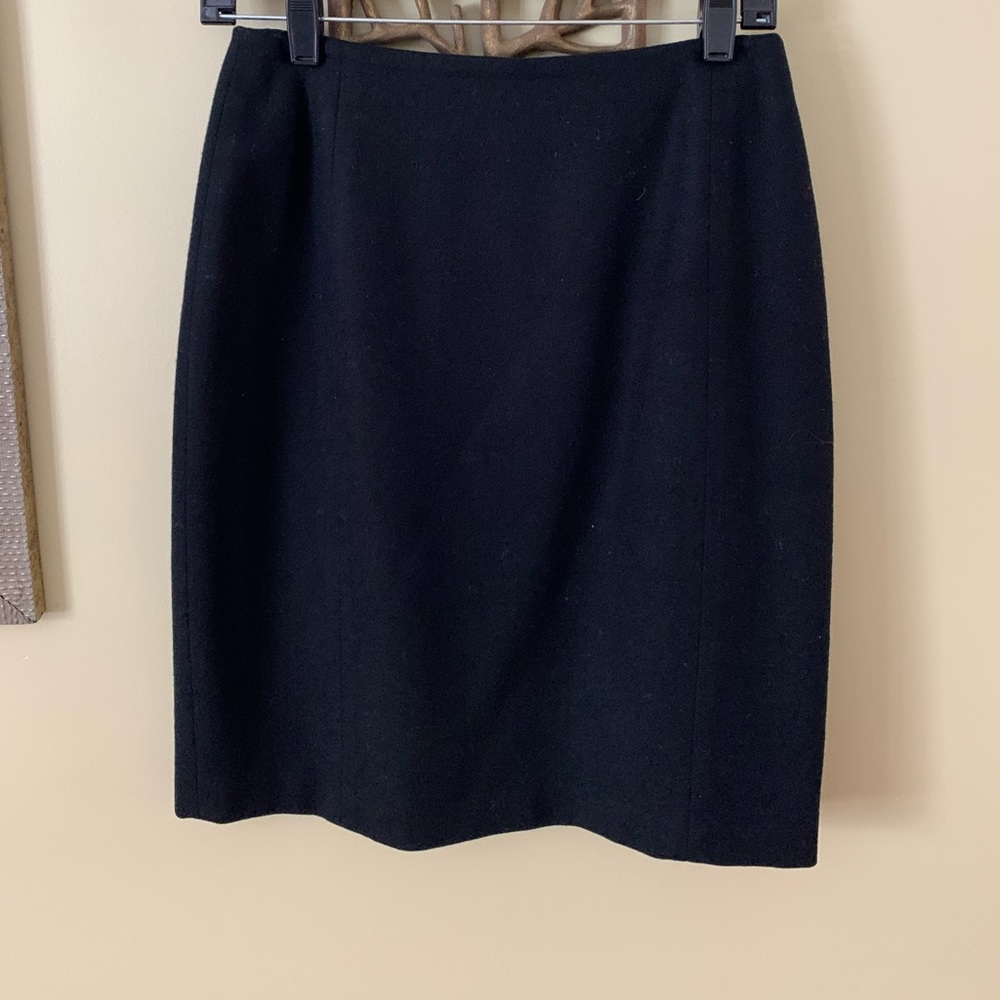 Black Wool Pencil Skirt